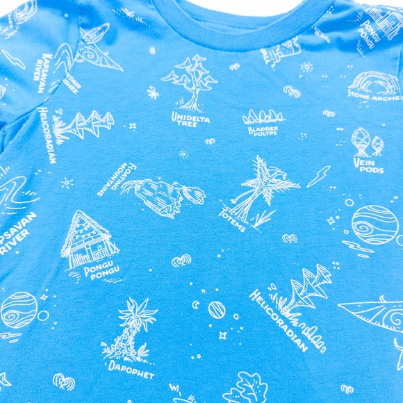Disney Pandora World Youth T-Shirt XS/EXCH(4) Blue Graphic Top Kids - Picture 2 of 5